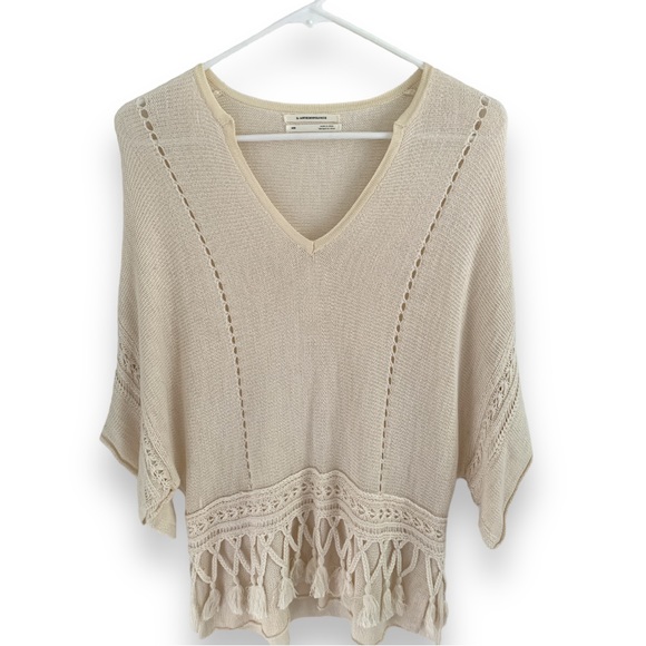 Anthropologie XXS Tan Woven Swimsuit Coverup Blouse - Picture 1 of 7